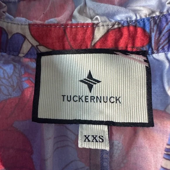 Tuckernuck Blue, Red and Tan Floral Tiered Dress - Picture 4 of 5